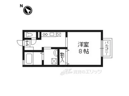 スカイブルグ(1K/2階)の間取り写真