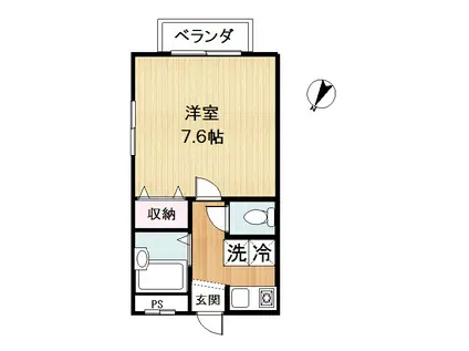 ルミエールブルー(1K/1階)の間取り写真