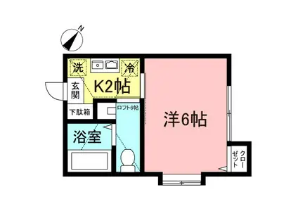 フォーラムエージュ(1K/2階)の間取り写真