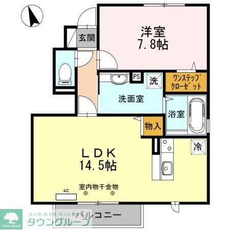ヴェルドミールIII(1LDK/1階)の間取り写真