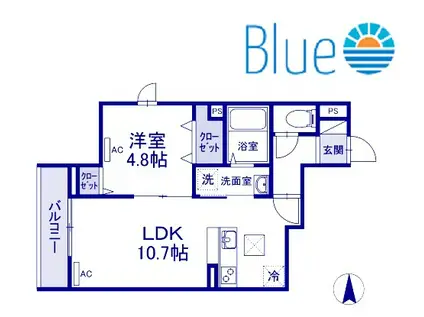 パル祇園(1LDK/1階)の間取り写真