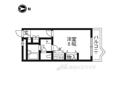 WHISKER31(1K/4階)の間取り写真