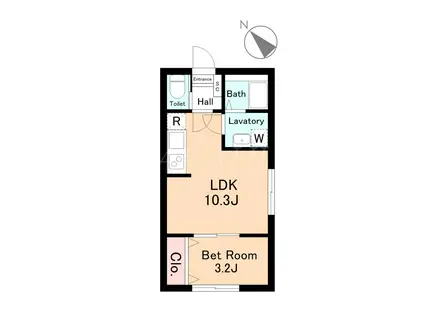 MAISON DE RIO(1LDK/3階)の間取り写真