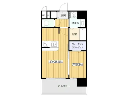 プレサンス東淀川駅前プロ―シェ(1LDK/4階)の間取り写真