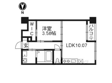 プラネシア東山三条(1LDK/2階)の間取り写真