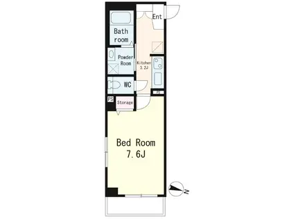 フラット梅島(1K/1階)の間取り写真