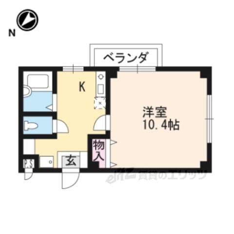 エクセレント中村1号棟(1K/1階)の間取り写真
