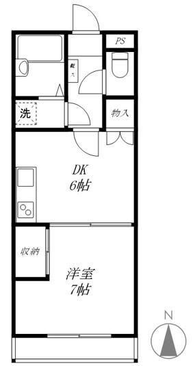 イージス高円寺(1DK/2階)の間取り写真