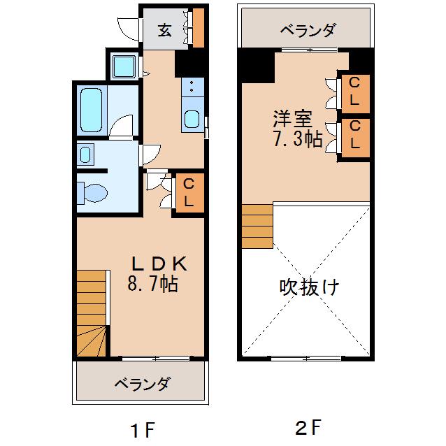 アプリーレ久屋大通公園(1LDK/13階)の間取り写真
