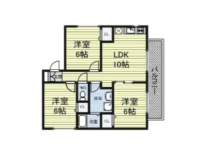 アカシアノース(3LDK/1階)の間取り写真