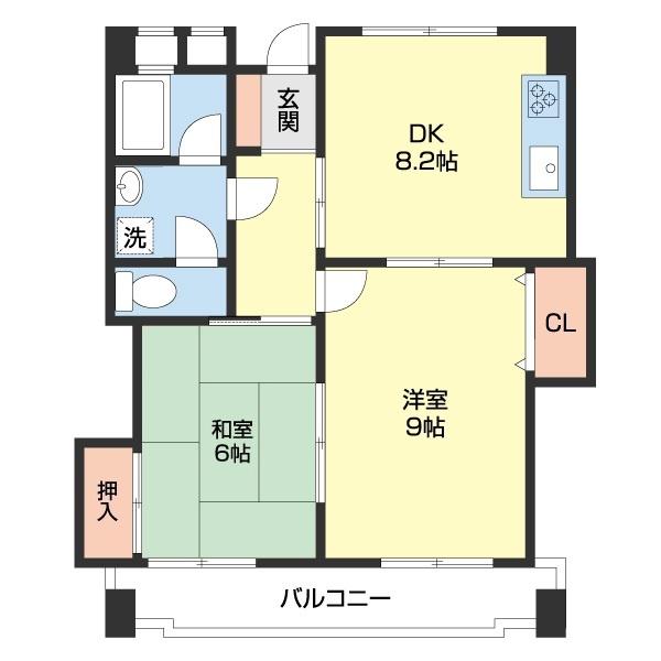 グレイスピア吹上(2DK/6階)の間取り写真