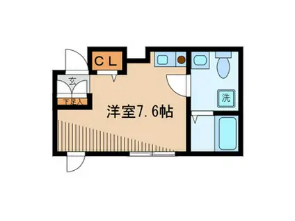 カーサヴィアンカ(ワンルーム/1階)の間取り写真