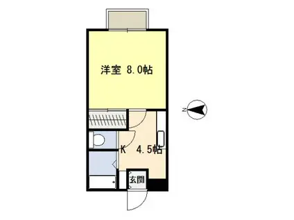 ラ・ヴィータ(1K/2階)の間取り写真