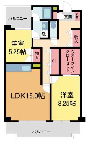 宝塚コートハイツ(2SLDK/3階)の間取り写真