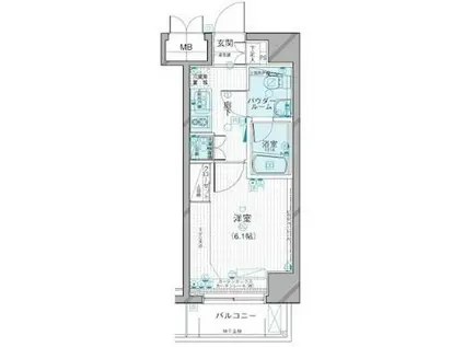 メインステージ錦糸町(1K/3階)の間取り写真