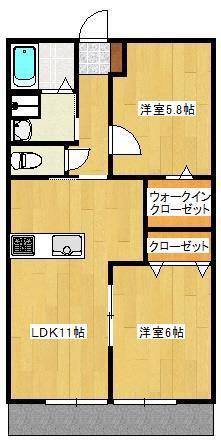 レゾリュート(2LDK/1階)の間取り写真