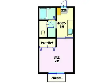 セジュール佐貫(1K/2階)の間取り写真