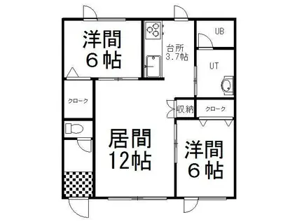 ブリリアント3(2LDK/2階)の間取り写真