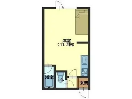 エール梁川(ワンルーム/3階)の間取り写真