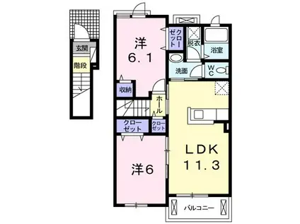 TM・ビレッジIV(2LDK/2階)の間取り写真