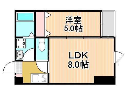 プラスドア北千住(1LDK/2階)の間取り写真