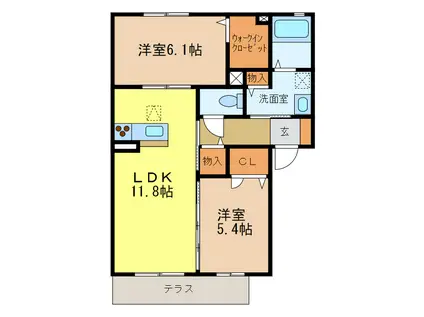 GROOVIN′LIFE 匠(2LDK/1階)の間取り写真