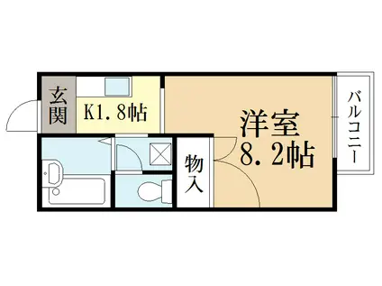 ハイツフィールド(1K/1階)の間取り写真