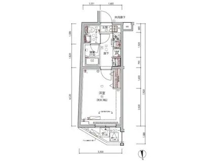 ARCOBALENO UMEYASHIKI(1K/3階)の間取り写真