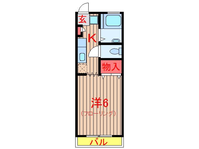グレースハイム(1K/2階)の間取り写真