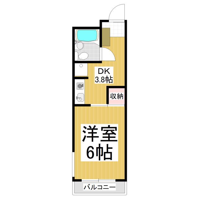 若里MW(1DK/3階)の間取り写真