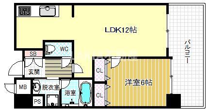 リーガル西梅田(1LDK/11階)の間取り写真