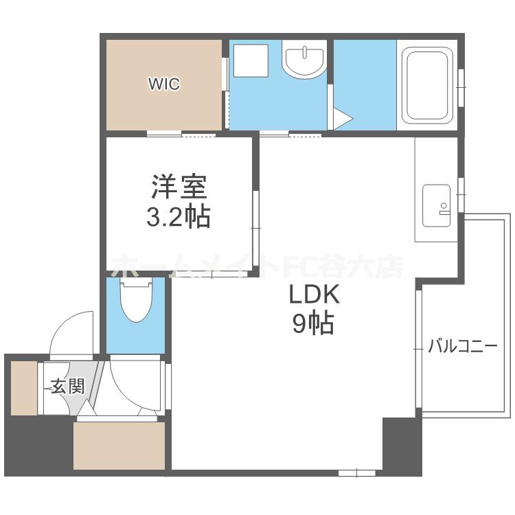 トラストマン堀江(1LDK/3階)の間取り写真
