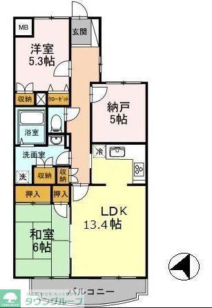 フォレストヒルズ(2SLDK/2階)の間取り写真