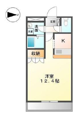 タウニーエンジェル・K(1K/2階)の間取り写真