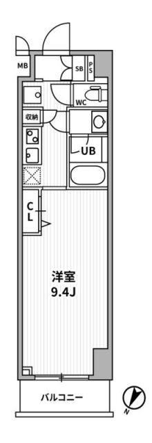 ALTERNA横濱阪東橋(1K/11階)の間取り写真