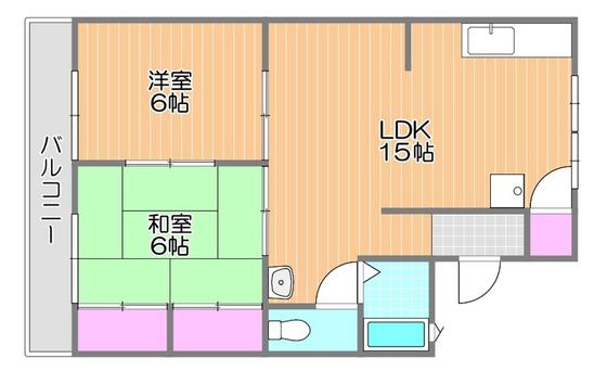 洲崎ハイツ(2LDK/1階)の間取り写真