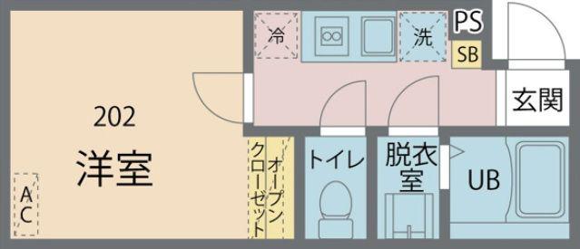 カインドネス立川II(1K/1階)の間取り写真
