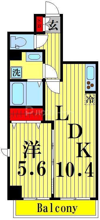 ソラシエスタ(1LDK/6階)の間取り写真