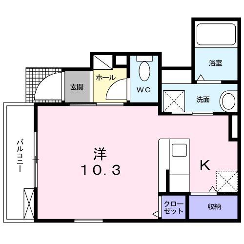 エトワール(ワンルーム/1階)の間取り写真