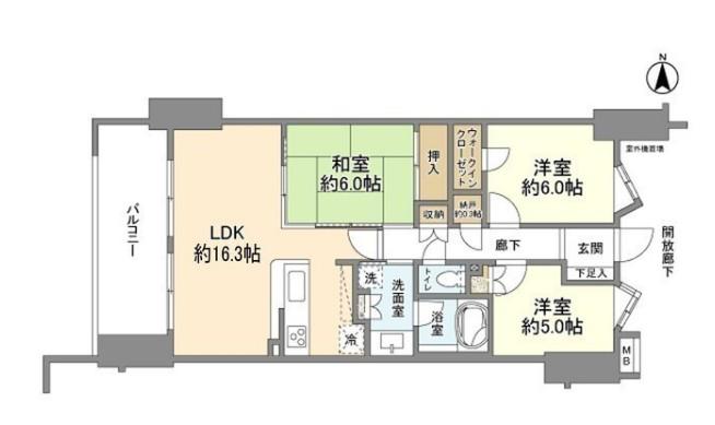 グランシティたまプラーザ1(3LDK/4階)の間取り写真