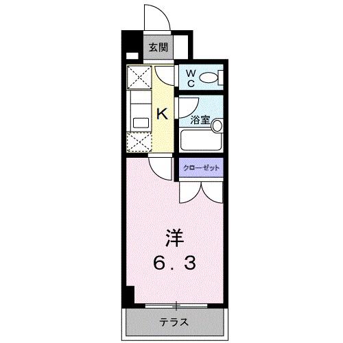 サンブライトいずみ(1K/1階)の間取り写真