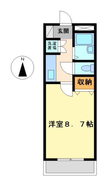 ルミナス小塚山(1K/1階)の間取り写真
