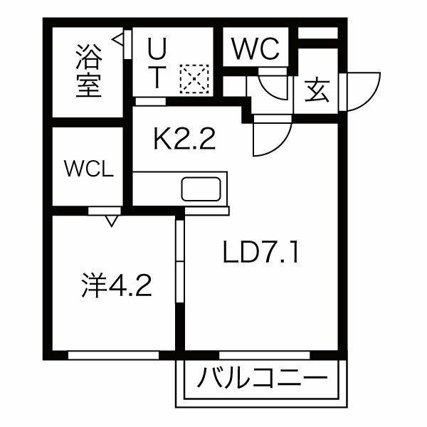 DEAR COURT南郷19(1LDK/3階)の間取り写真