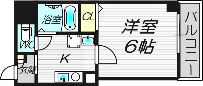 ミーネ松屋町(1K/7階)の間取り写真