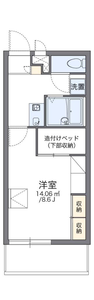 レオパレスプロスペラ-KOKADO(1K/1階)の間取り写真