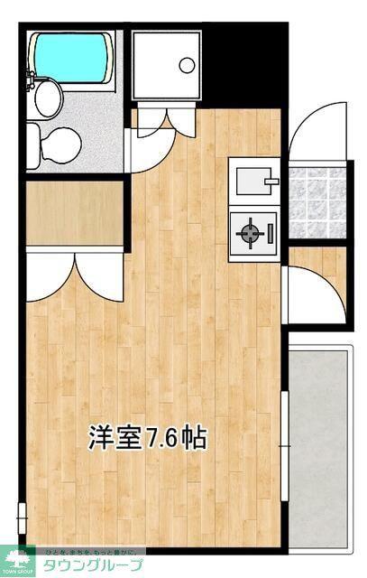 ベルトピア中央林間(1K/2階)の間取り写真