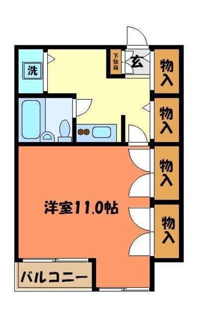 フェミネ八王子(1K/5階)の間取り写真