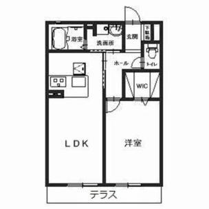 シャーメゾン千鳥(1LDK/1階)の間取り写真