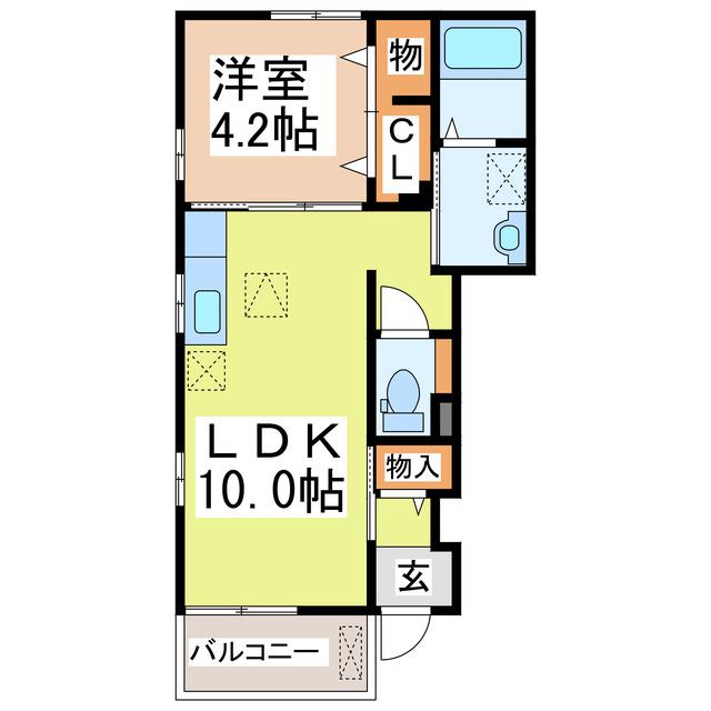 ブルゴーニュA(1LDK/1階)の間取り写真