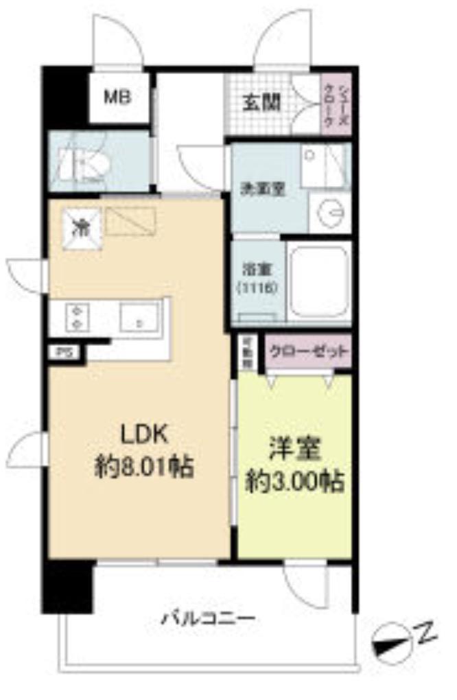 LIVE FLAT塚本新北野(1LDK/2階)の間取り写真